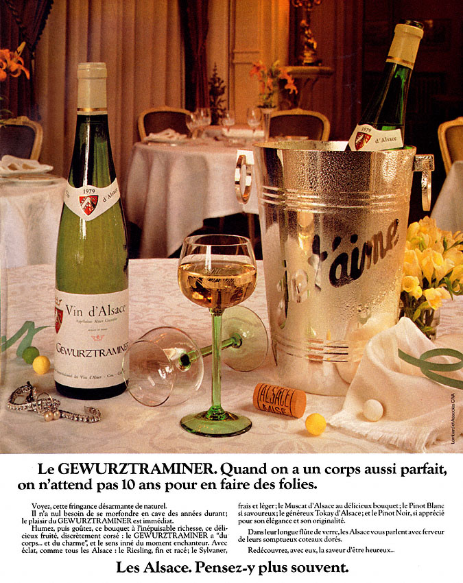 Publicité Vins Alsace 1981